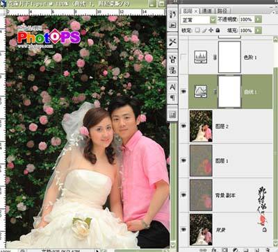Photoshop调出偏暗婚片的甜蜜色彩 飞特网 PS照片处理教程
