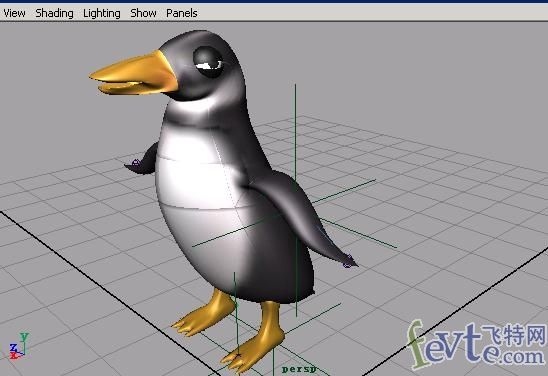 MAYA nurbs无缝建模打造一只企鹅 飞特网 MAYA建模教程