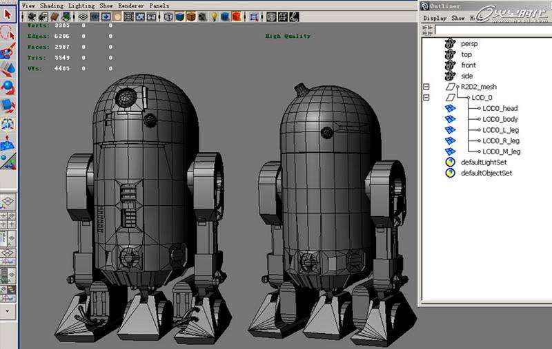 MAYA制作《星球大战》中的机器人R2D2 飞特网 MAYA建模教程