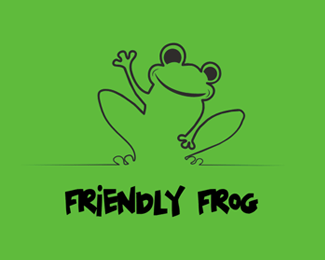 含有青蛙元素的标志设计 飞特网 标志设计