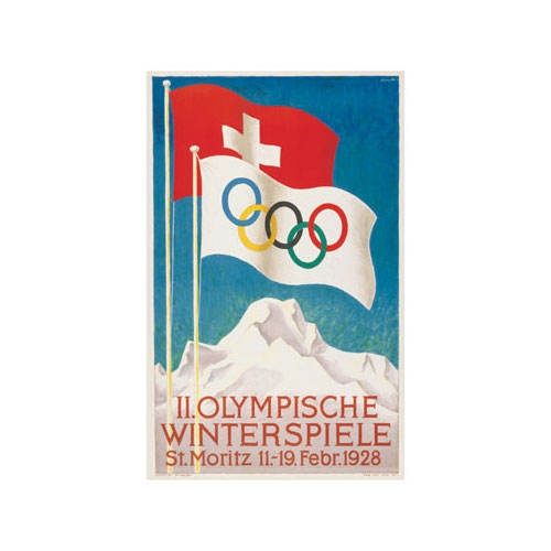 历届冬奥会海报设计 飞特网 海报设计St.Moritz1928