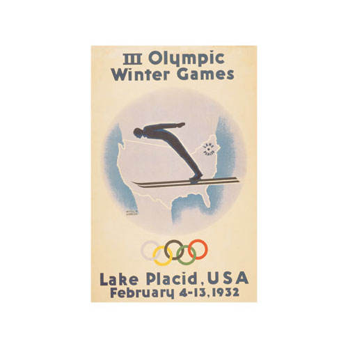 历届冬奥会海报设计 飞特网 海报设计LakePlacid1932