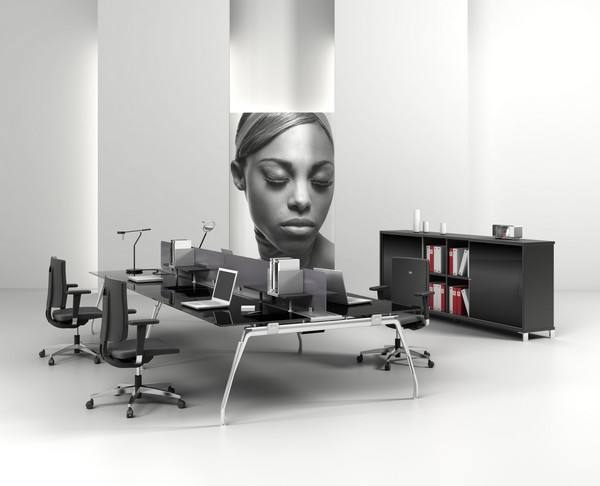 典雅实用的组合办公桌设计 飞特网 工业设计