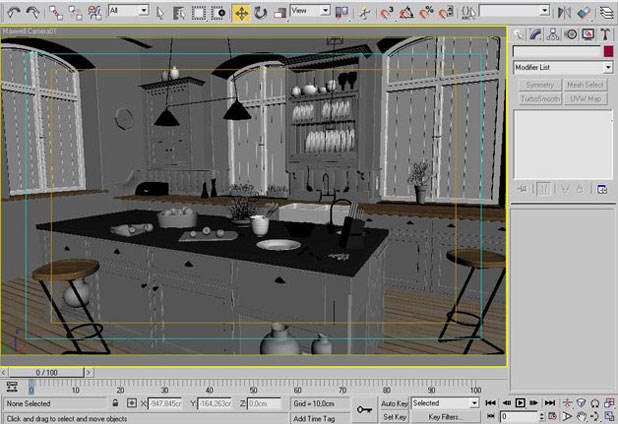 3ds Max打造西式厨房局部 飞特网 室内设计教程