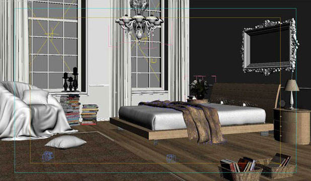 3ds Max打造白色清新卧室 飞特网 室内设计教程