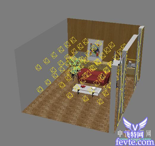 3DMAX室内渲染:空间夜景布光手法教程 飞特网 3DSMAX室内教程