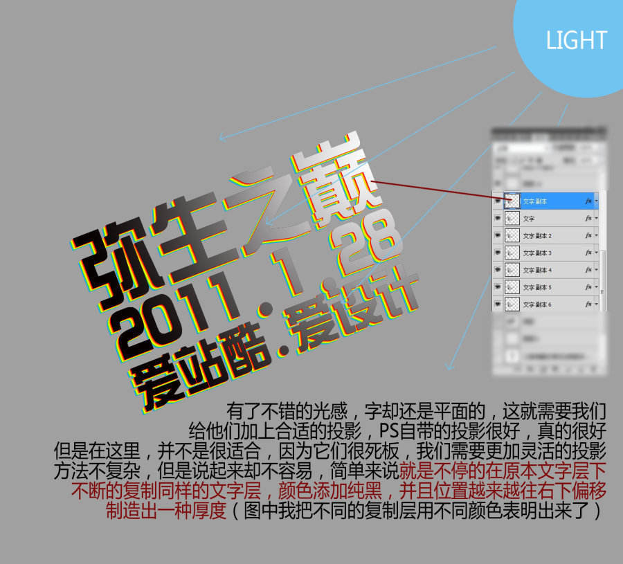 PS制作字体光效 飞特网 PS文字效果教程