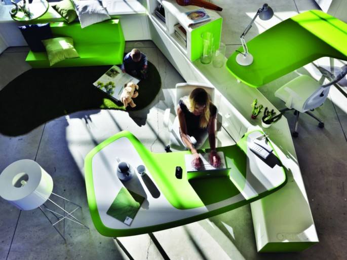 绿色概念办公家具设计 飞特网 工业设计