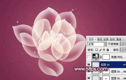 PS绘制漂亮透明效果花朵 飞特网  PS鼠绘教程