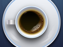 PS鼠绘逼真咖啡杯图标