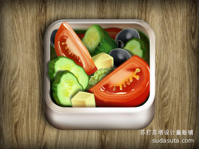 沙拉食谱iPhone图标http://dribbble.com/shots/624120-Salad-Recipes-iPhone-Icon
