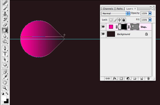 Simple organic shapes in Photoshop - Add Linear Gradient Mask