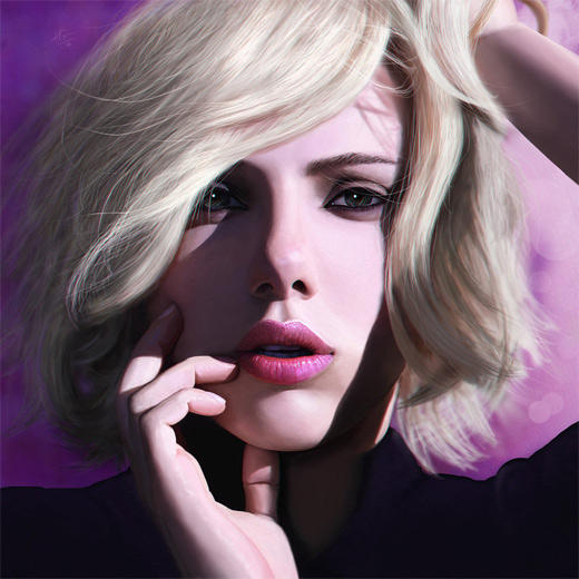 Scarlett johansson digital art painting celebrity