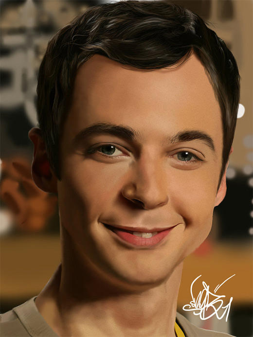 Sheldon cooper digital art painting celebrity