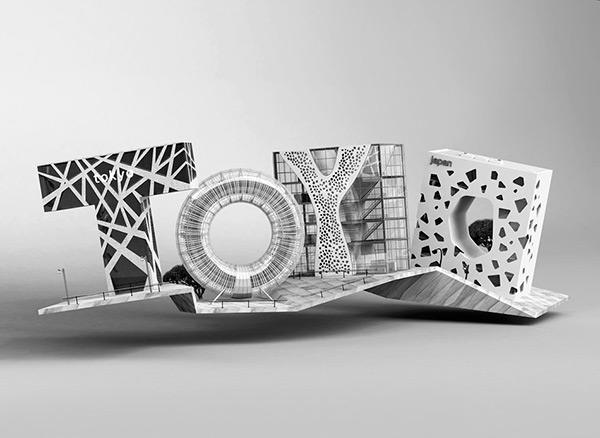 Toyo 3d type in Crazy Typography by Chris LaBrooy
