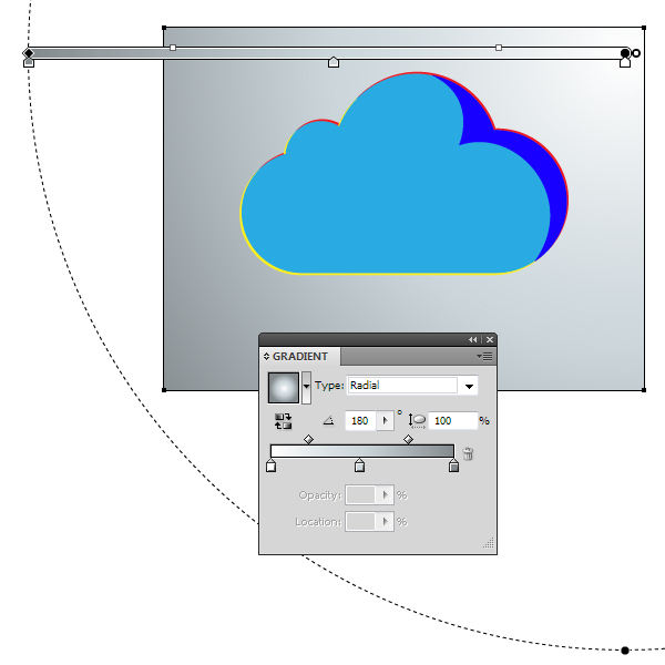 AI绘制玻璃质感云图标 飞特网 AI实例教程 glass cloud 15