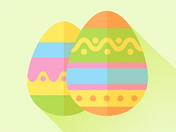 AI制作扁平化复活节彩蛋和兔子图标