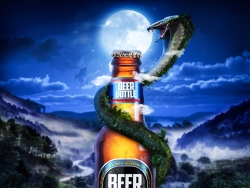 PS合成魔幻风格啤酒海报