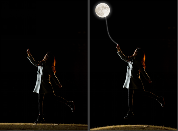 超级月亮拍的创意大片 飞特网 PS照片处理教程