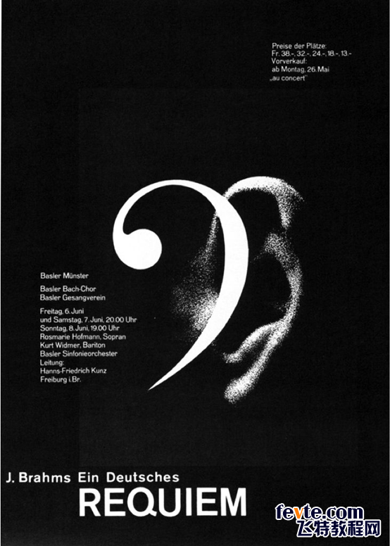 这张阿明霍夫曼1993年的海报,放大图像对比以带出图中较浅色调,有助于