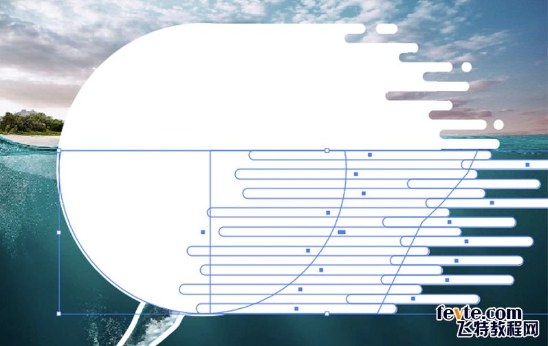 AI快速绘制MBE风格鲸鱼插画图标 飞特网 AI实例教程_5