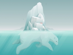 AI绘制漂亮冰山插画
