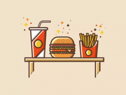 AI绘制扁平化快餐图标教程
