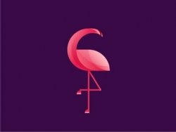 火烈鸟元素标志设计