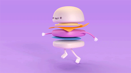 C4D动画骨骼绑定：一个会跑步的汉堡，萌萌哒