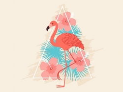 Illustrator绘制彩色火烈鸟教程