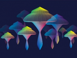 AI绘制炫彩渐变线条蘑菇教程