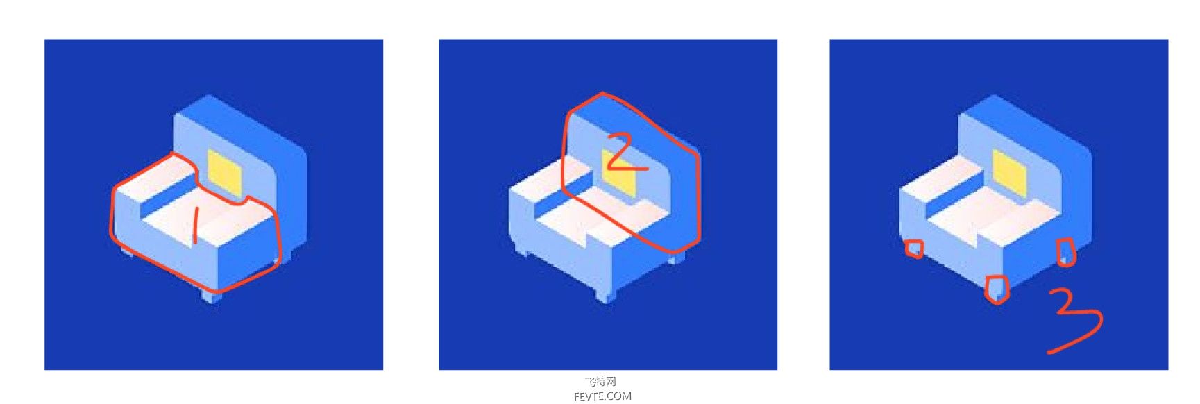 AI绘制2.5D沙发插画小教程 飞特网 AI实例教程
