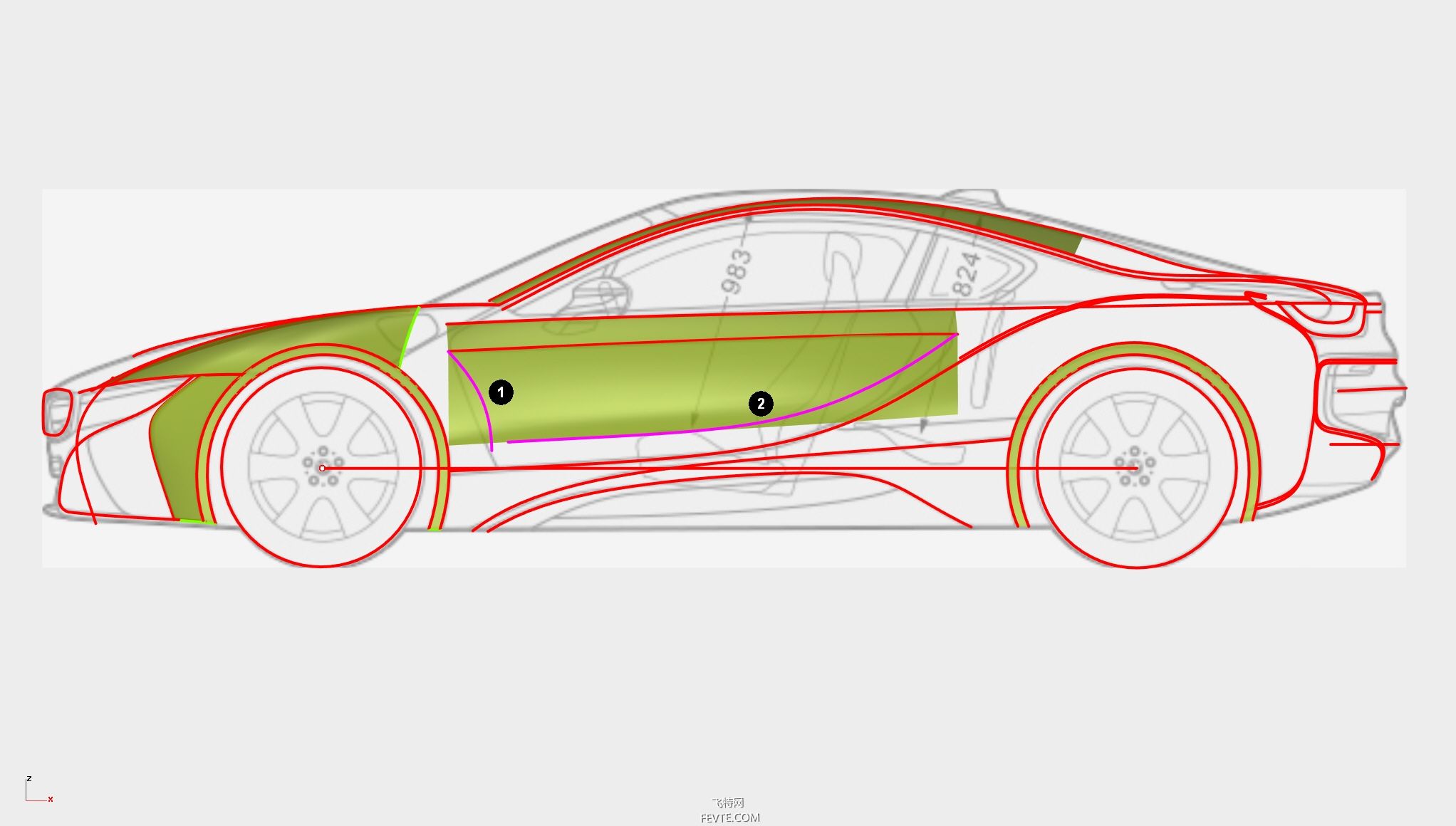 Rhino建模BMW I8教程（一） 飞特网 Rhino教程