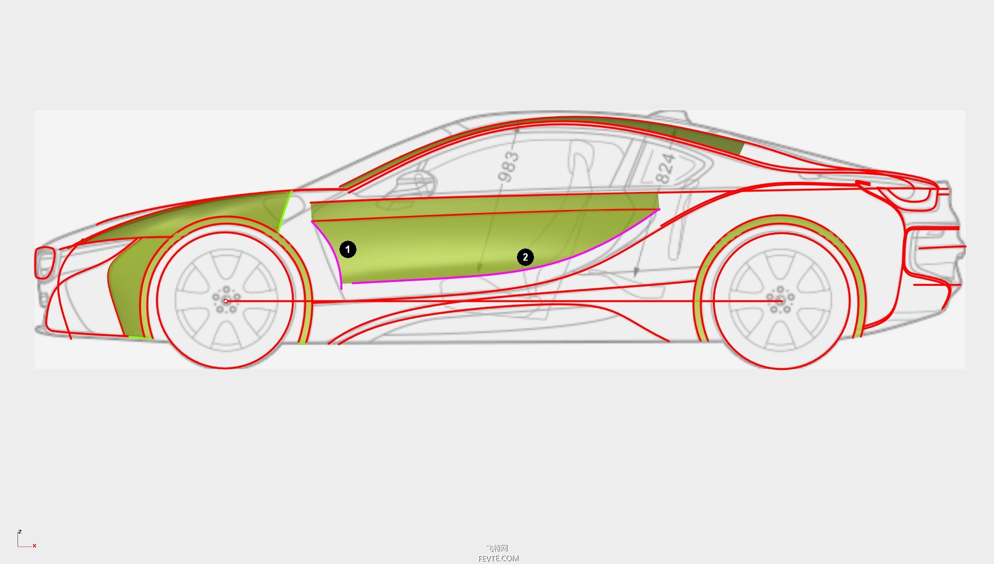 Rhino建模BMW I8教程（一） 飞特网 Rhino教程