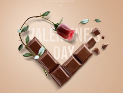 创意巧克力品牌节日海报设计