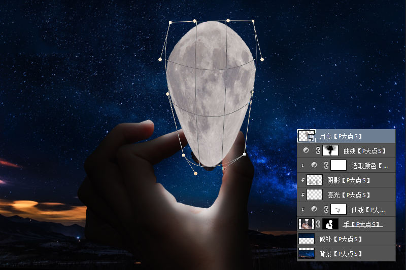 PS创意合成灯泡月球 飞特网 PS图片合成教程