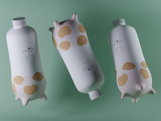 创意牛奶包装瓶设计