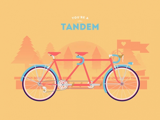 6张插画风格自行车宣传海报设计