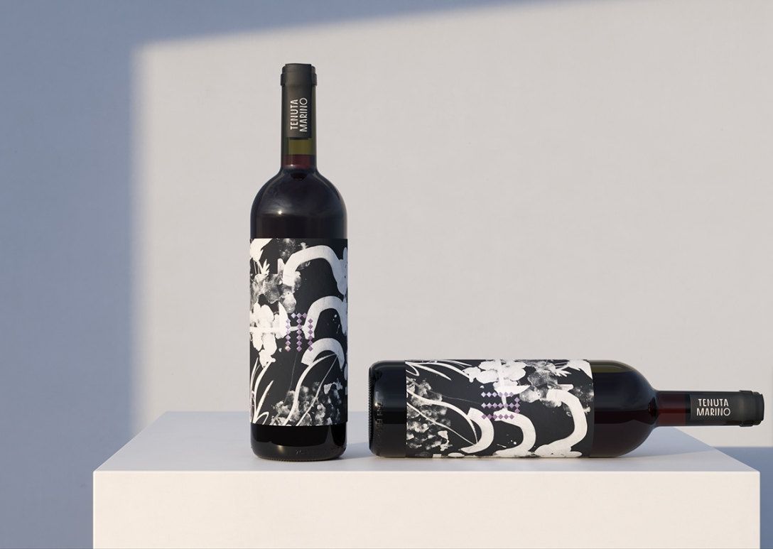 水墨画风格葡萄酒酒标设计 飞特网 酒包装设计