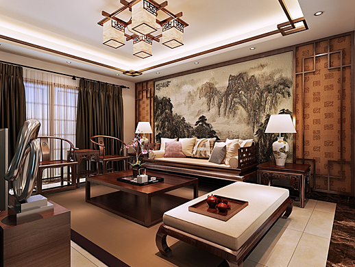 中式客厅、餐厅家装设计