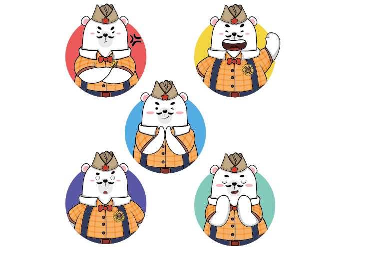 北极熊吉祥物ip形象设计 飞特网会员原创IP卡通形象设计