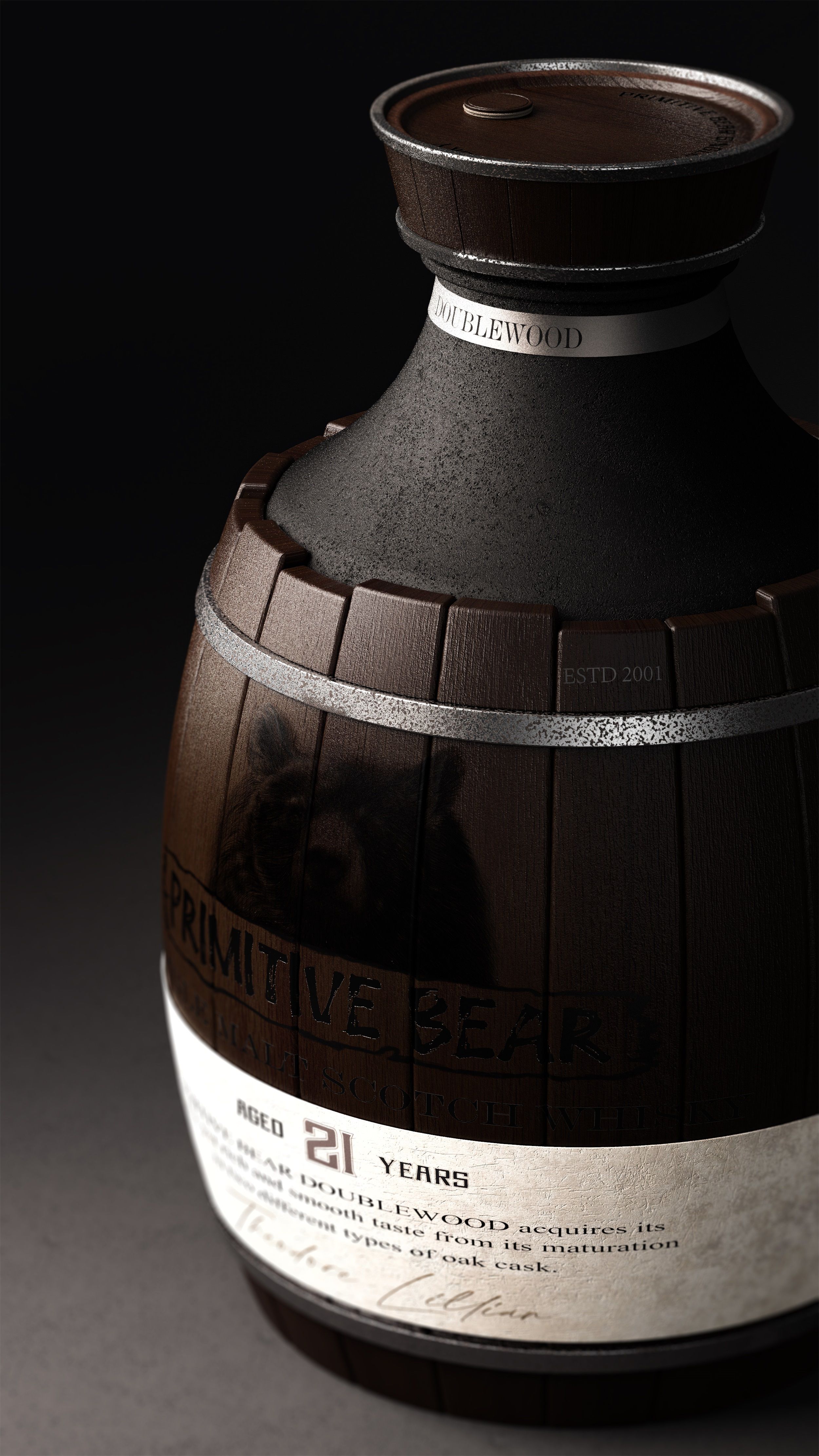 三足鸟xPRIMITIVE BEAR|这才是收藏级洋酒该有的样子 飞特网 会员原创酒包装设计