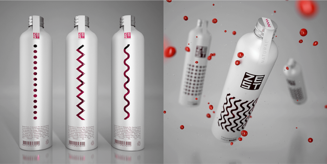 蔓越莓汁饮料包装设计 飞特网 会员原创饮料包装设计