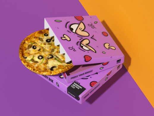卡通风格披萨包装盒设计